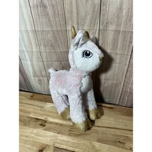 Build A Bear Arctic Pink Reindeer Plush - Rare Gold Sparkle Hooves & Antlers 15”